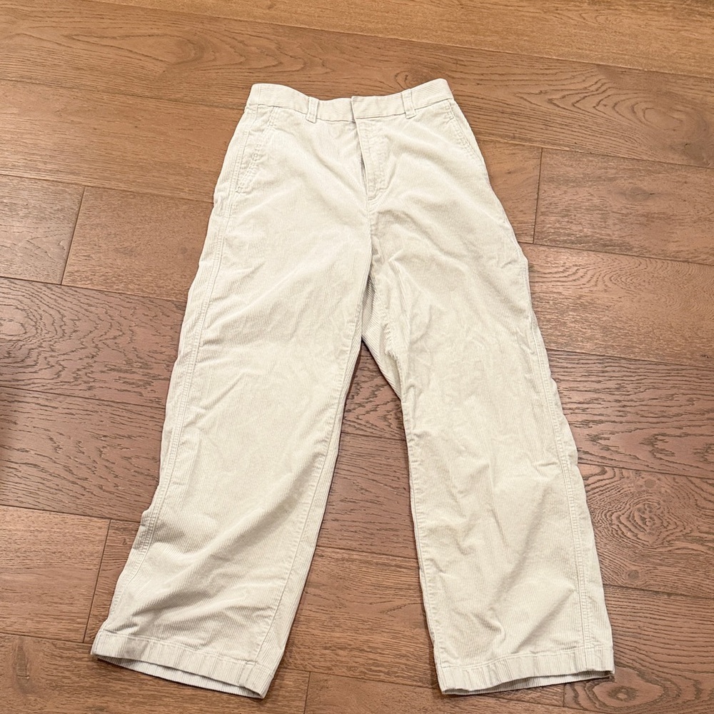 Women’s mid rise  Cream Casual wide Straight-Leg Pants